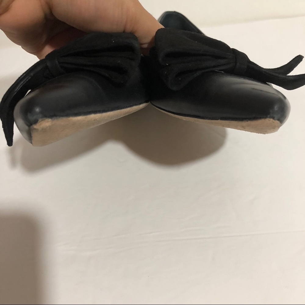 ❌SOLD❌Tory Burch Rosalind Black Leather Bow Flats - Picture 6 of 8